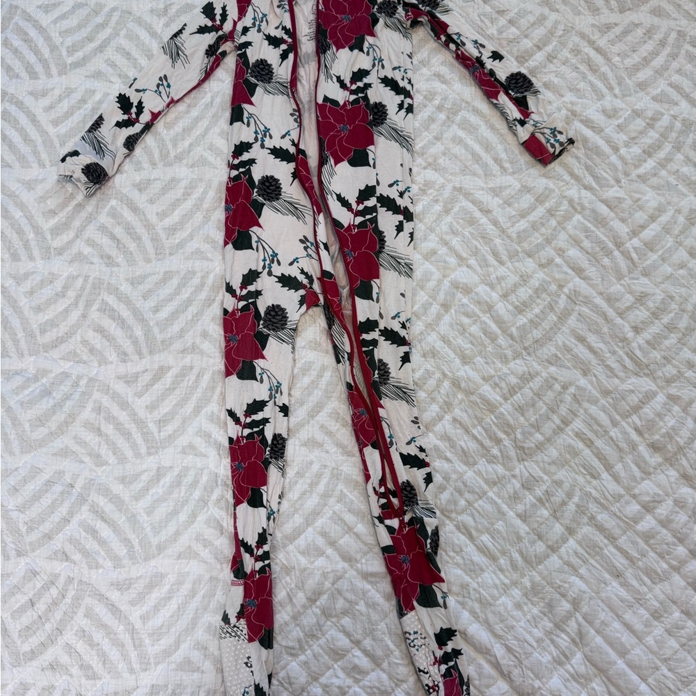 Floral Kids Pajamas - Red and White